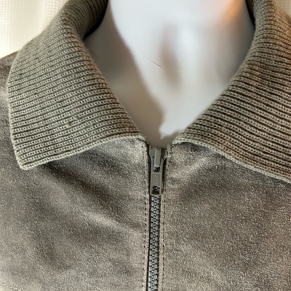 Sierra Ridge genuine leather suede gray sweater men’s - Picture 2 of 10